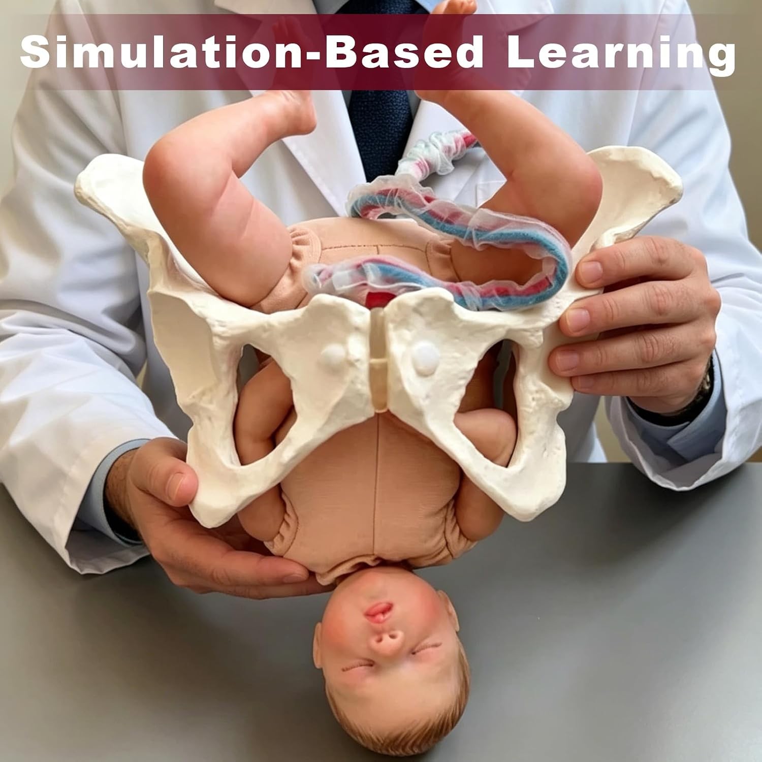 Female Childbirth Model Midwifery Training Pelvis Baby Birth Simulation Teaching