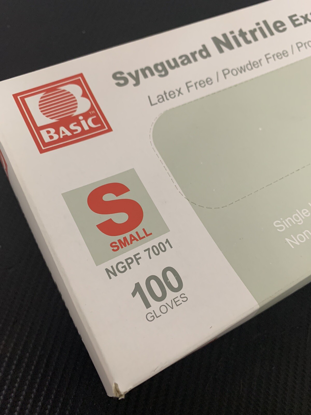 Synguard Nitrile Exam Gloves, Small 100/Box – Powder Free, Rubber Latex Free..