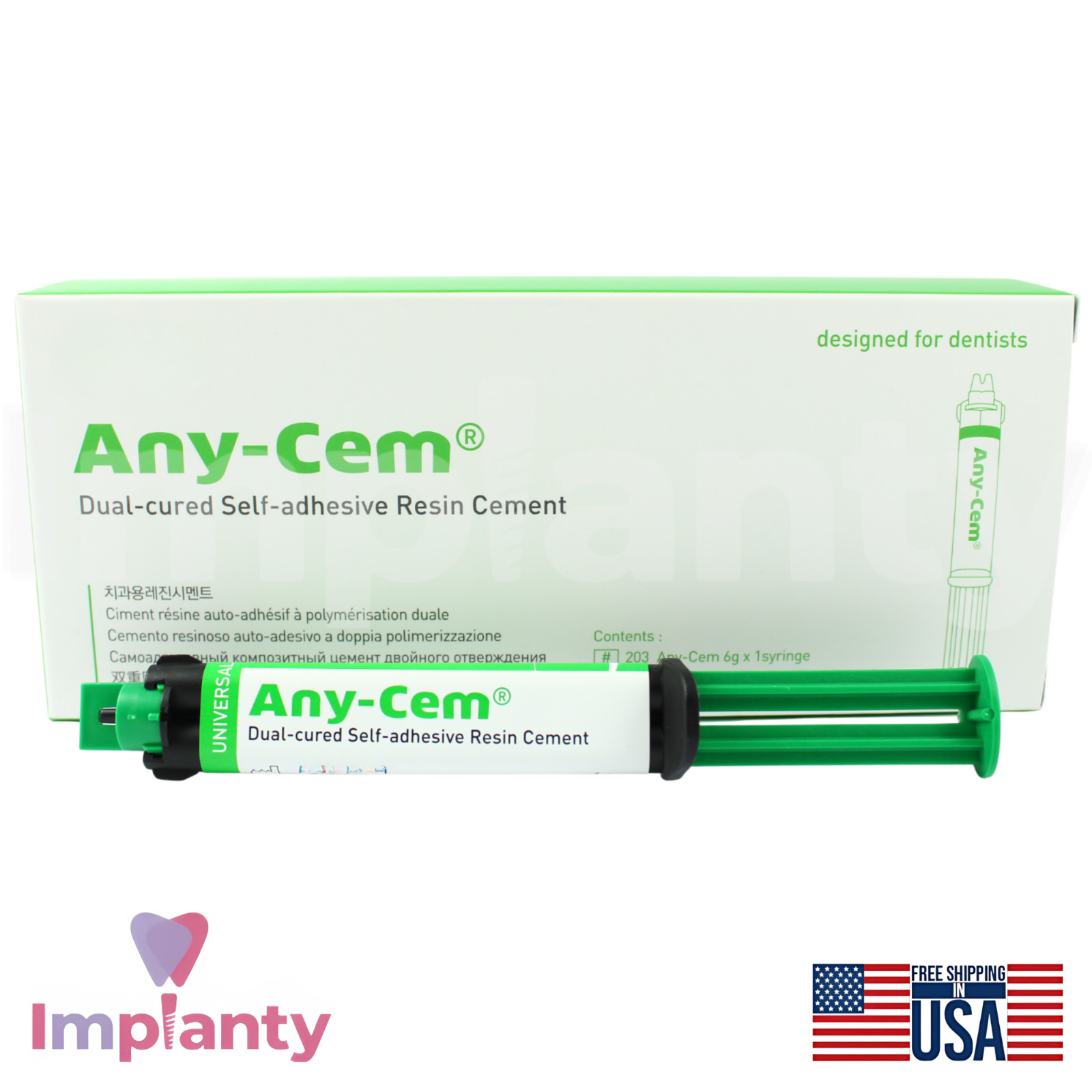 Any-Cem Dental Self Adhesive Tube 6g Permanent Restoration Universal Shade