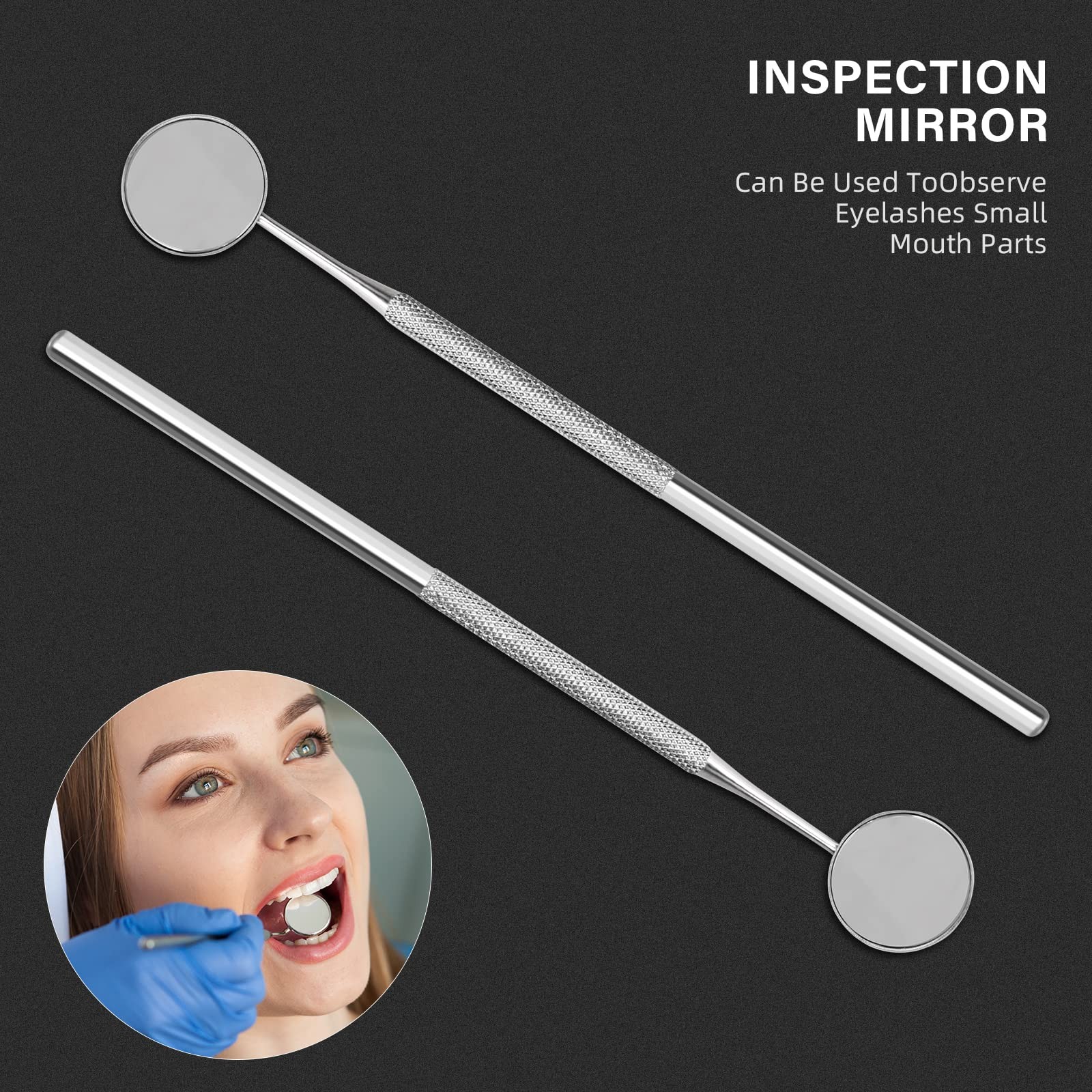 Dental Mirror Stainless Steel with Handle 6.5″, Dentist Tool for Teeth…