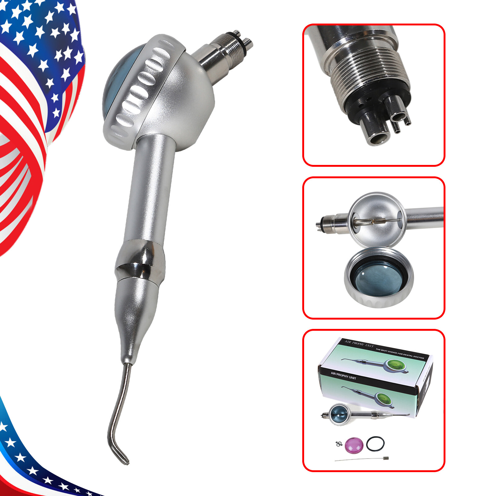 Dental Air Flow Teeth Polishing Polisher Handpiece Hygiene Prophy Jet 4 Holes
