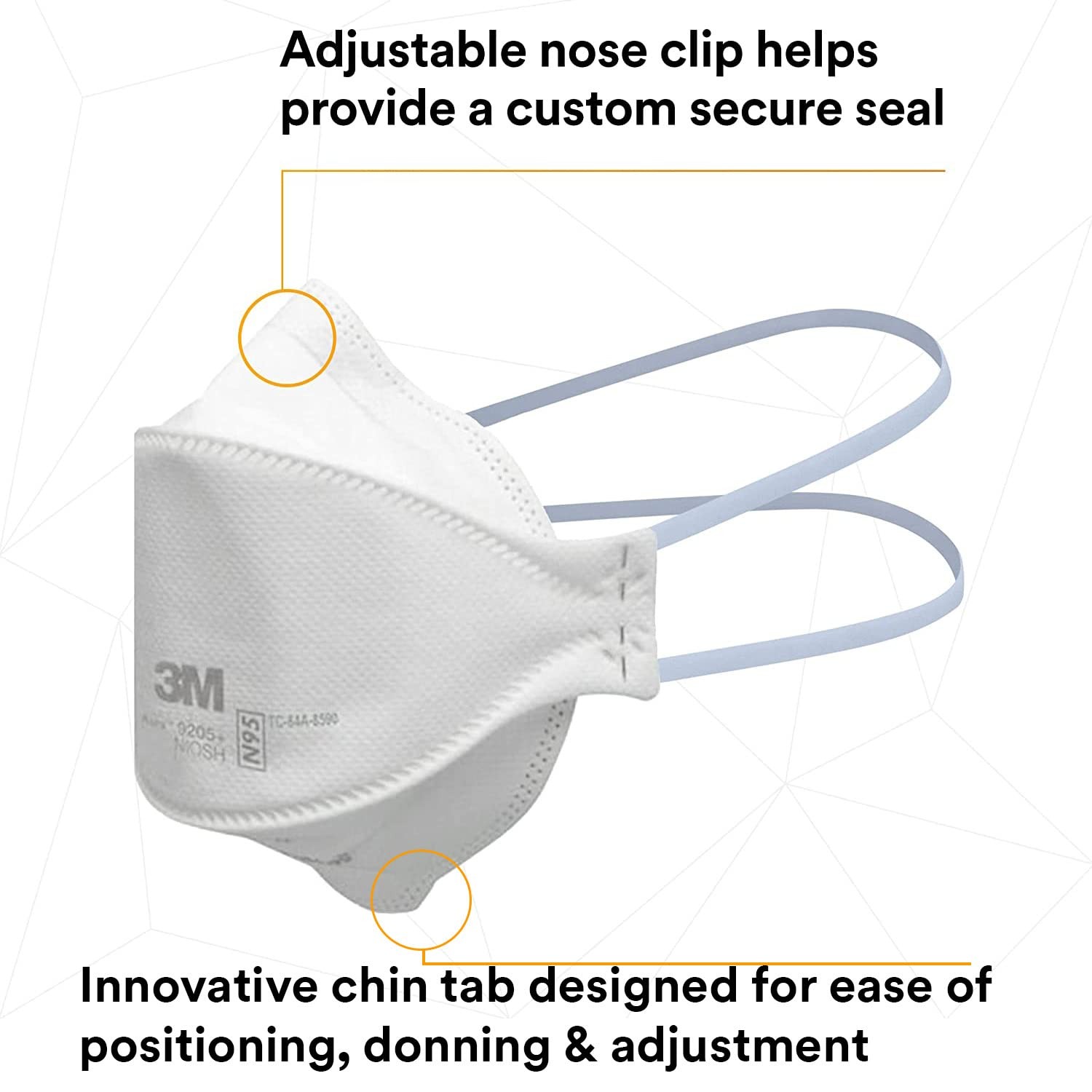 3M Aura Particulate Respirator 9205+, N95, Pack 1 Count (Pack of 20), White