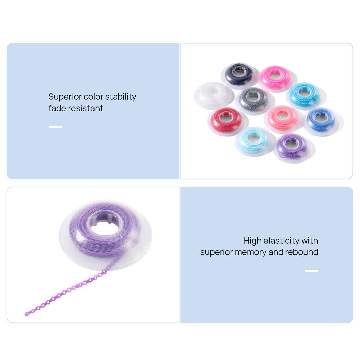Ortodoncia pulsera de cadena de potencia de Goma elástica corta / larga / cercan