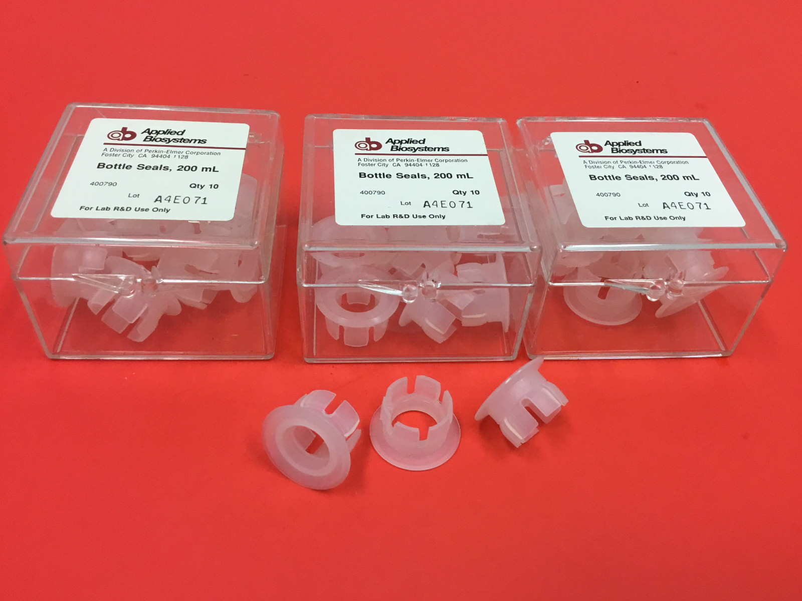 Applied Biosystems – P/N: A4E071 – Bottle Seals, 200 mL – Qty (30) – NEW