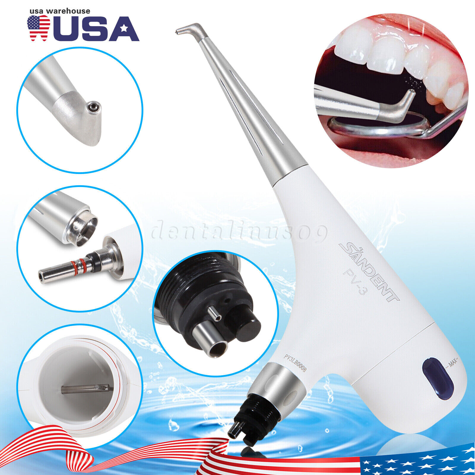 USA Dental Air Flow Teeth Polishing Polisher Handpiece Hygiene Prophy Jet 4 Hole