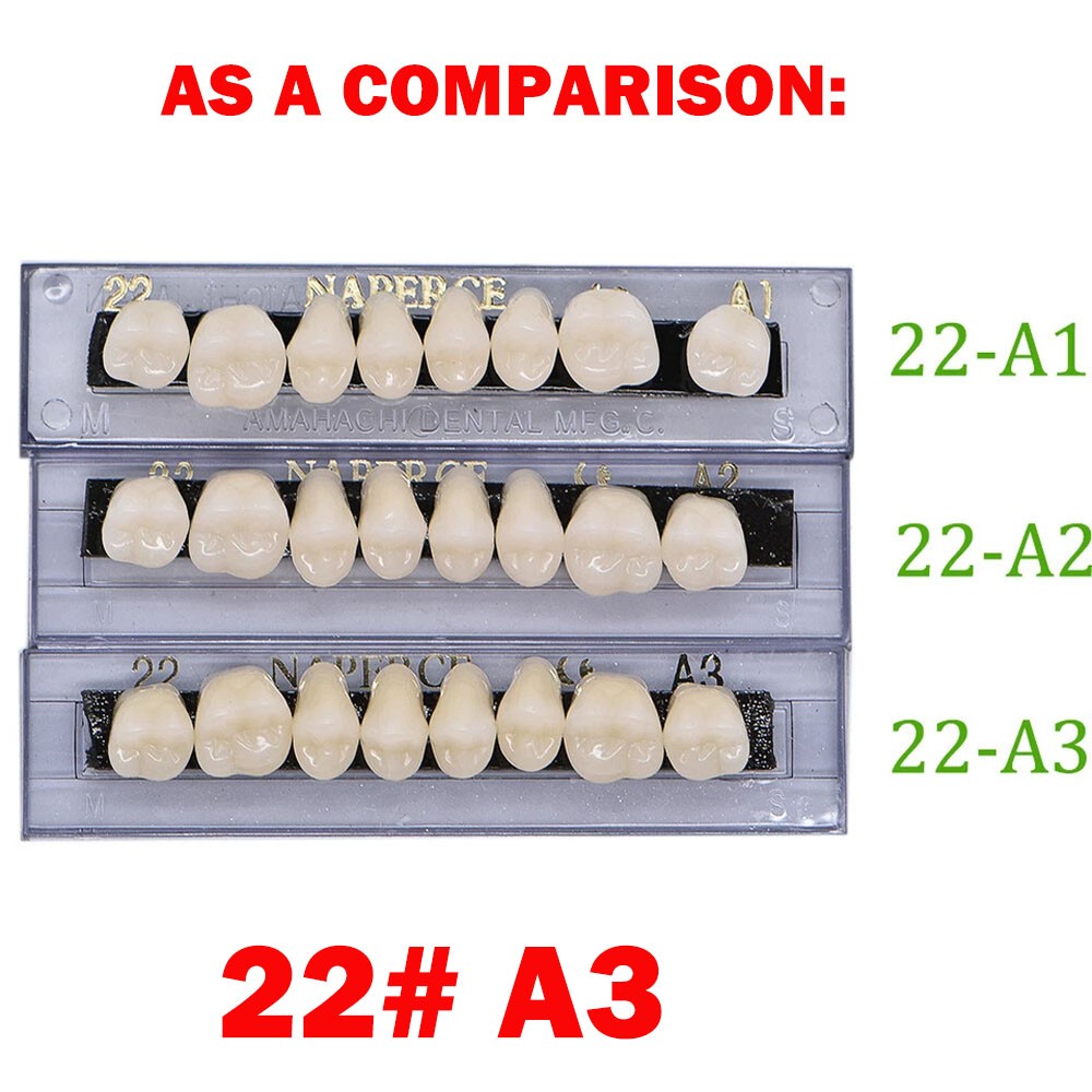 168Pcs Dental Acrylic Resin Denture 22# A3 Full Set Teeth Upper Lower Shade USA