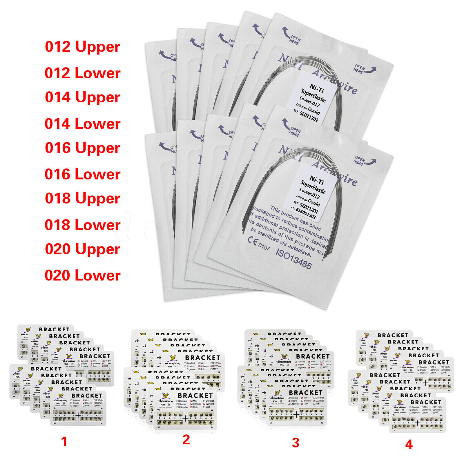 Dental Orthodontics Brackets Braces /Supper Elastic Niti Round Arch Wires OR