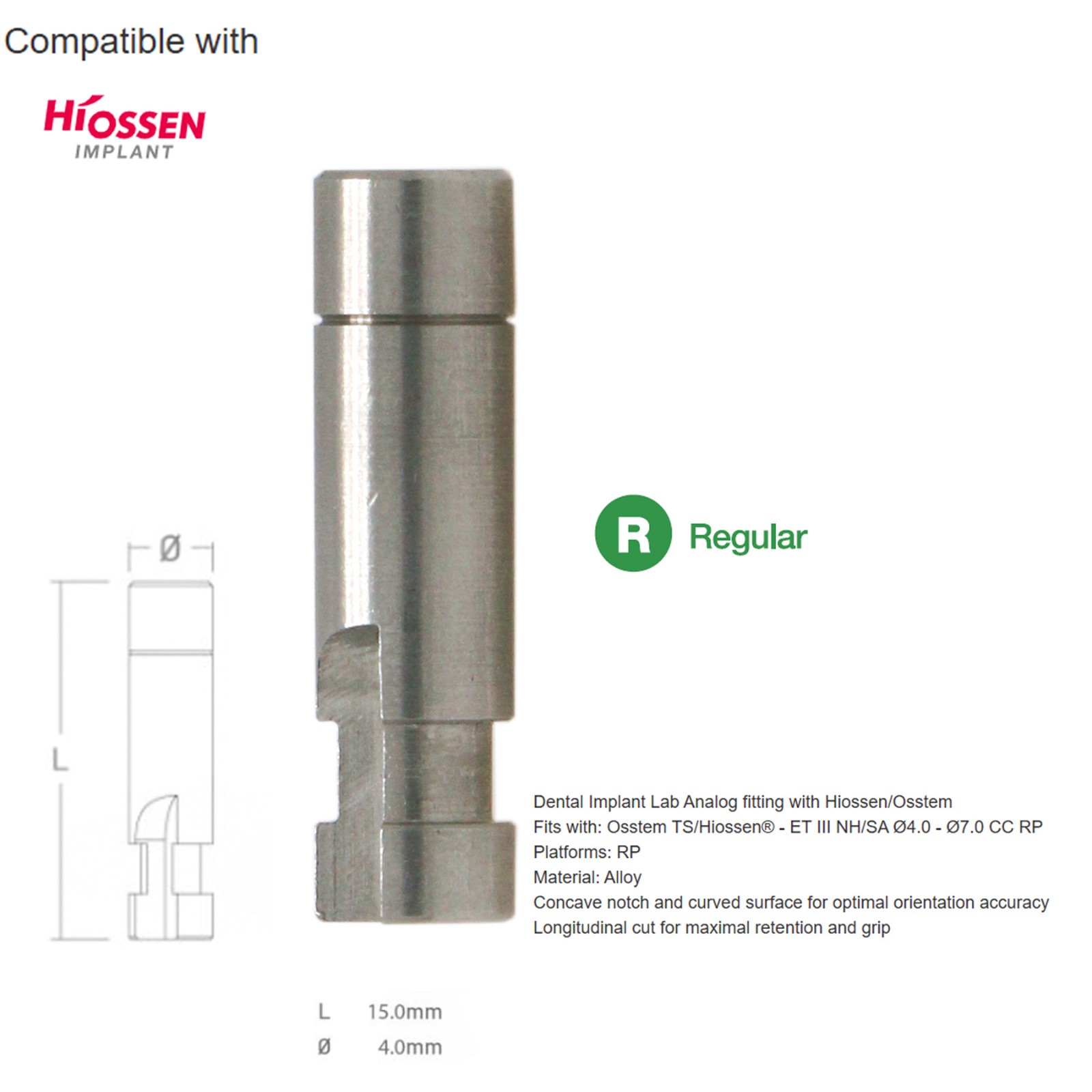 US Hiossen Mini/Regular Lab Analog Open Closed Tray Impression Coping Transfer