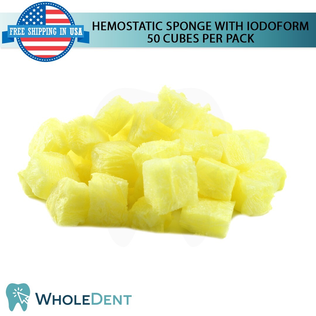 Dental Hem0sponge Collagen With I0doform 50pcs Non-Sterile Full Absorption
