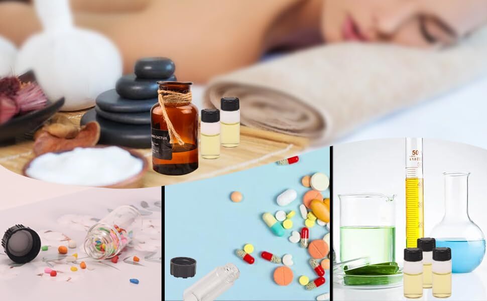 14pcs 5ml Mini Clear Glass Bottle Vials And Plastic Cap Small Essential Oil 1/6