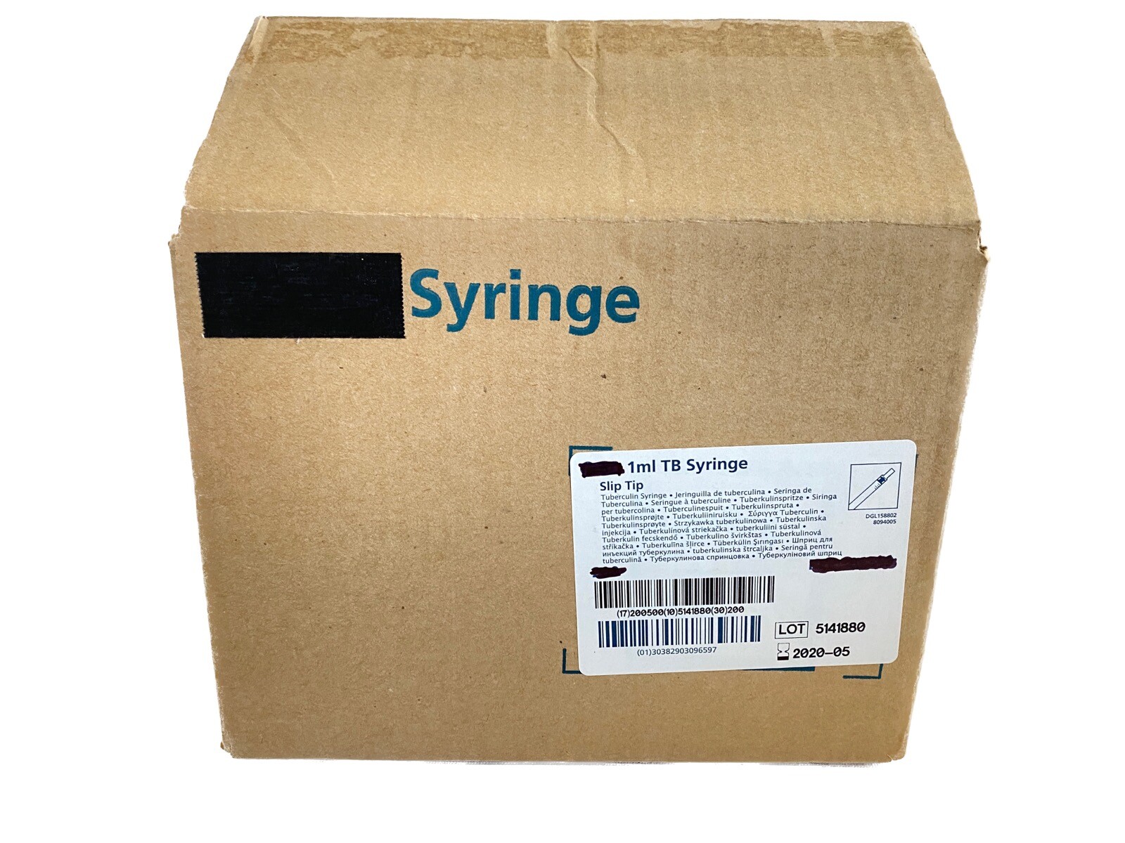 (190) Laboratory 1mL Plastic Disposable Tuberculin Syringes w/ Slip Tip