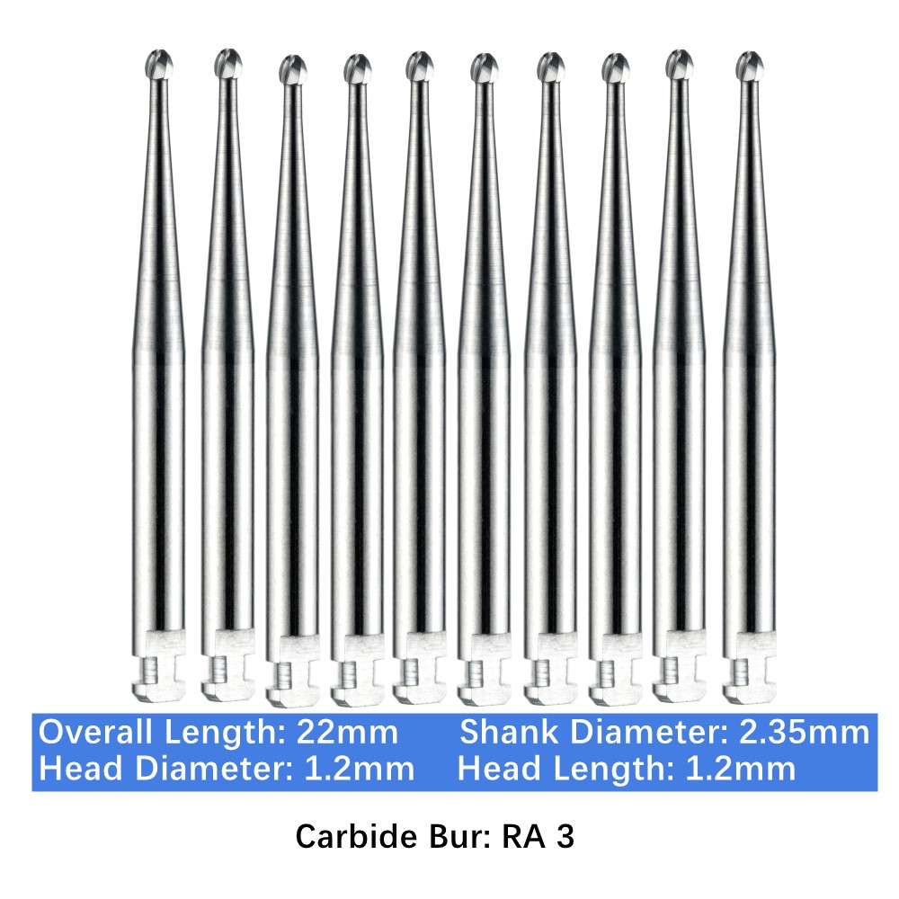 Vakker 10PC Dental Tungsten Low Speed Carbide Burs Latch Type LA RA SURG