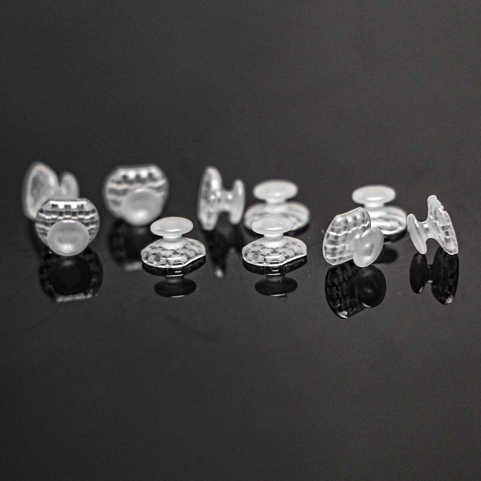 Dental Orthodontic Bondable Clear Ceramic Lingual Button Round/Rectangular Bases