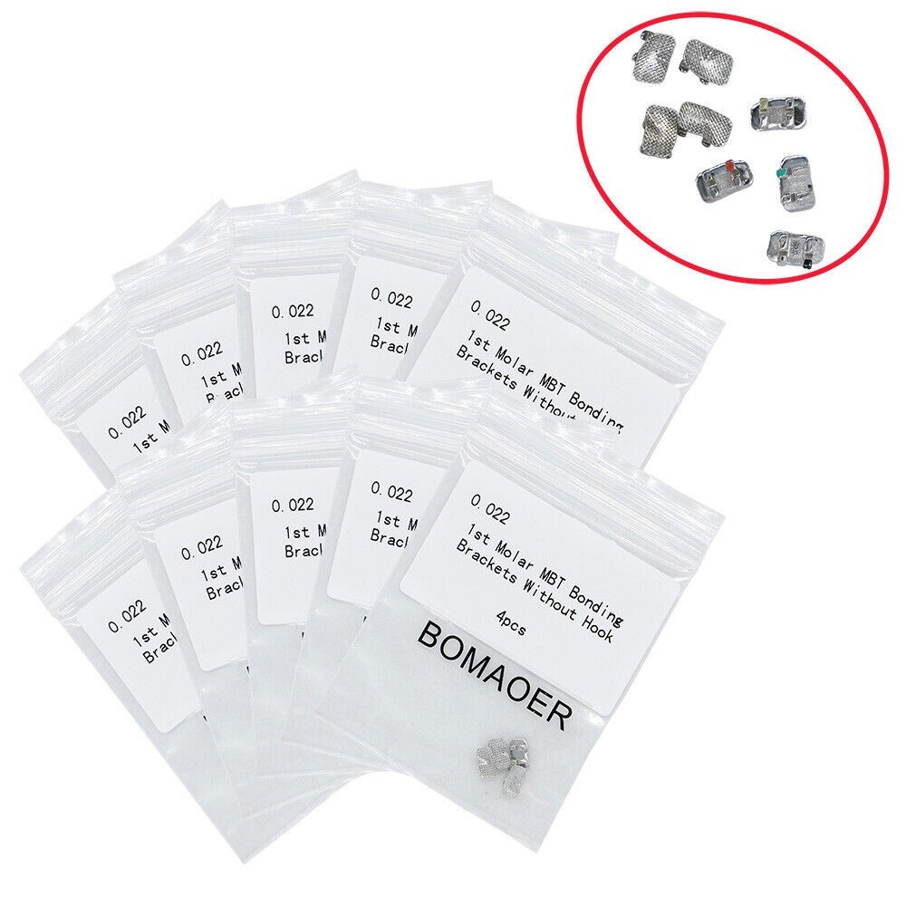 1 Pack Dental Orthodontic Roth 0.022 1st Molar MBT Bonding Bracket Without Hook