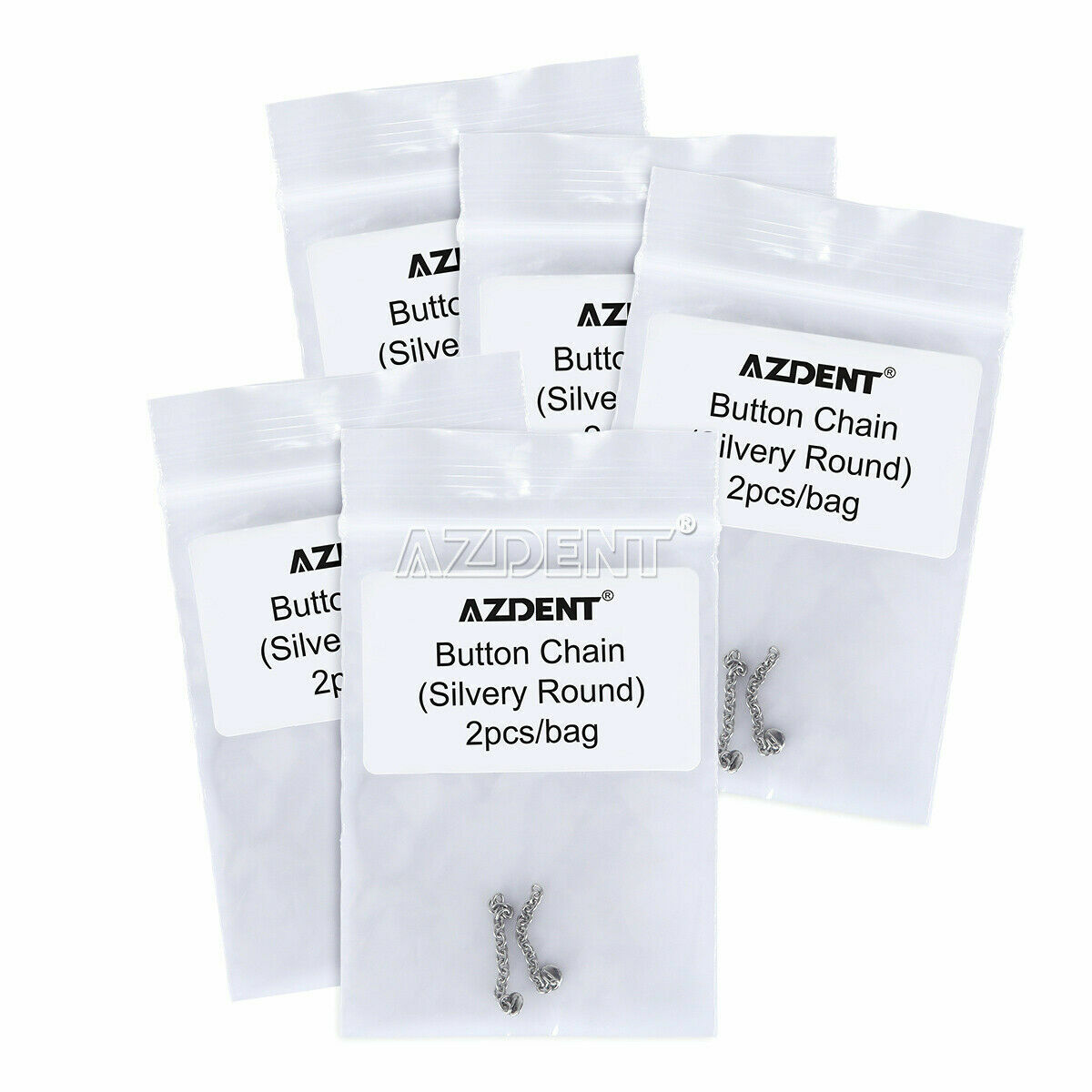 AZDENT Dental Orthodontic Traction Button Chain Round Silver/Gold Plated