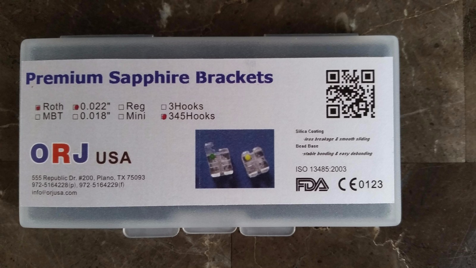 Absolute Clear Monocrystalline Sapphire Orthodontic Roth Bracket Brace US Seller
