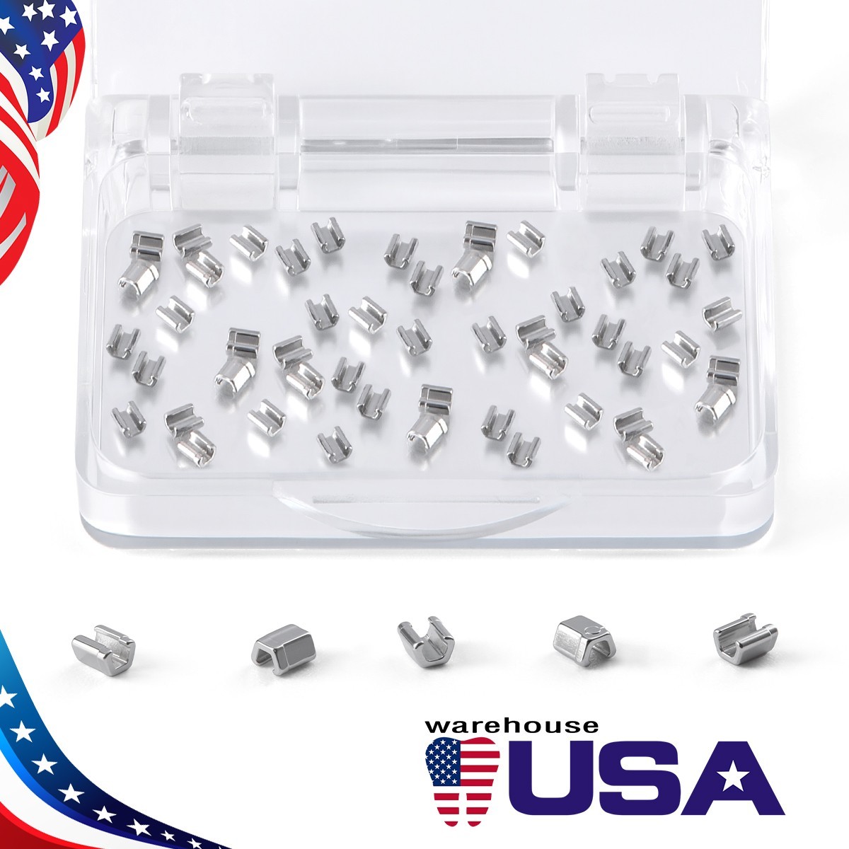 AZDENT 50pcs/Box Dental Orthodontic Universal Crimpable Mini Stops Stainless