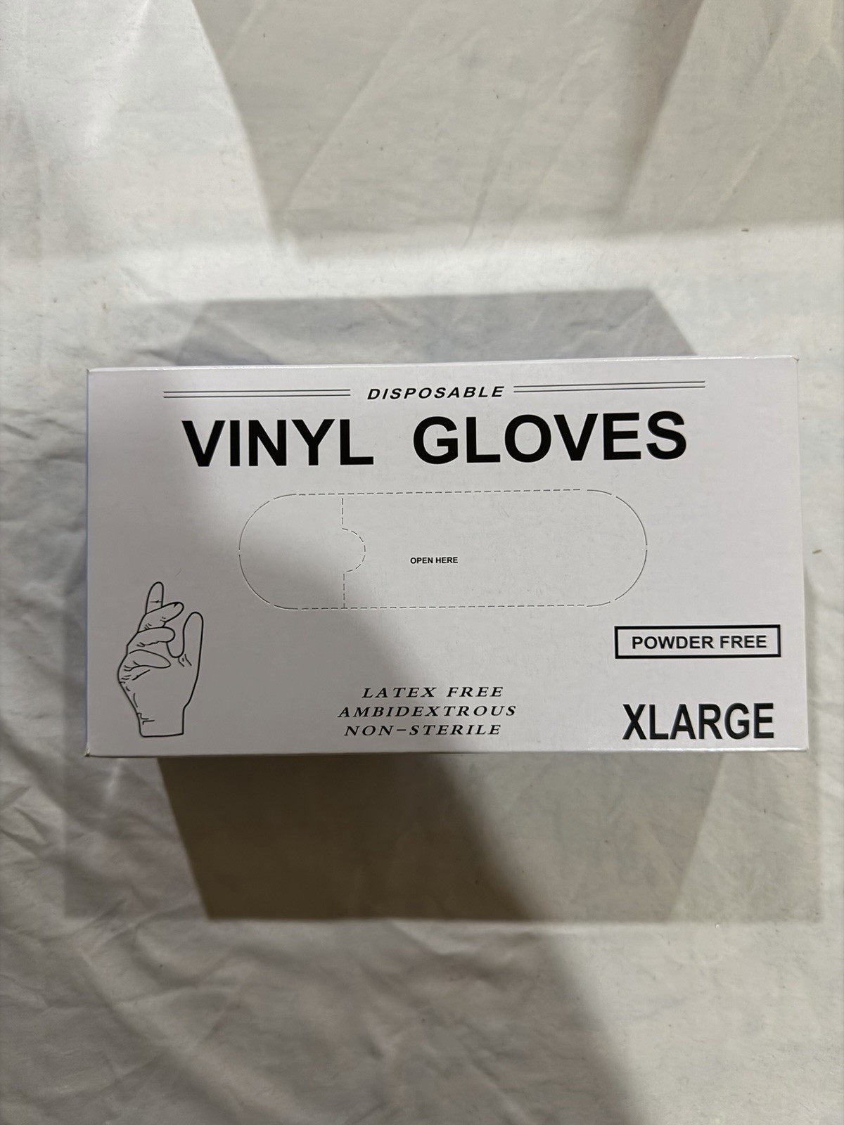 500 X-Large Disposable Vinyl Gloves. Latex Free. None Sterile