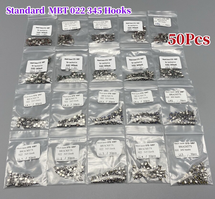 Dental Orthodontic Brackets Braces Standard MBT 022 Slot Hooks 345 Metal Bulk