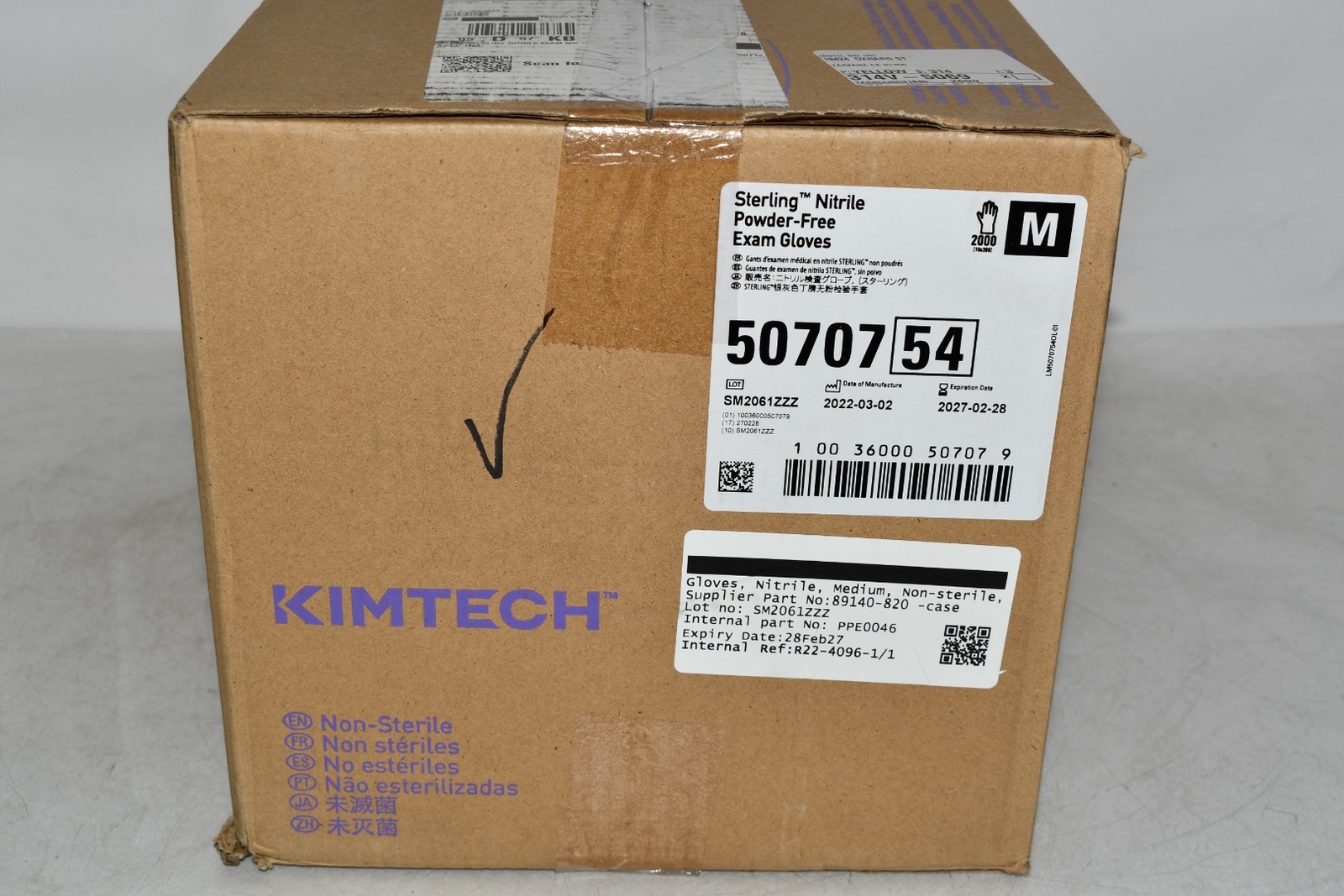 Case of 2000 NEW Kimberly Clark 50707 Kimtech Gray Medium Powder Free Disposable