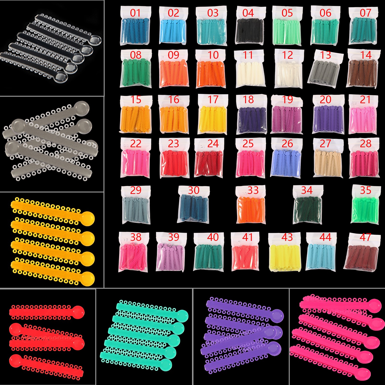 1040Pcs/Pack Dental Orthodontic Ligature Ties Elastic Rubber Bands Braces SKYSEA