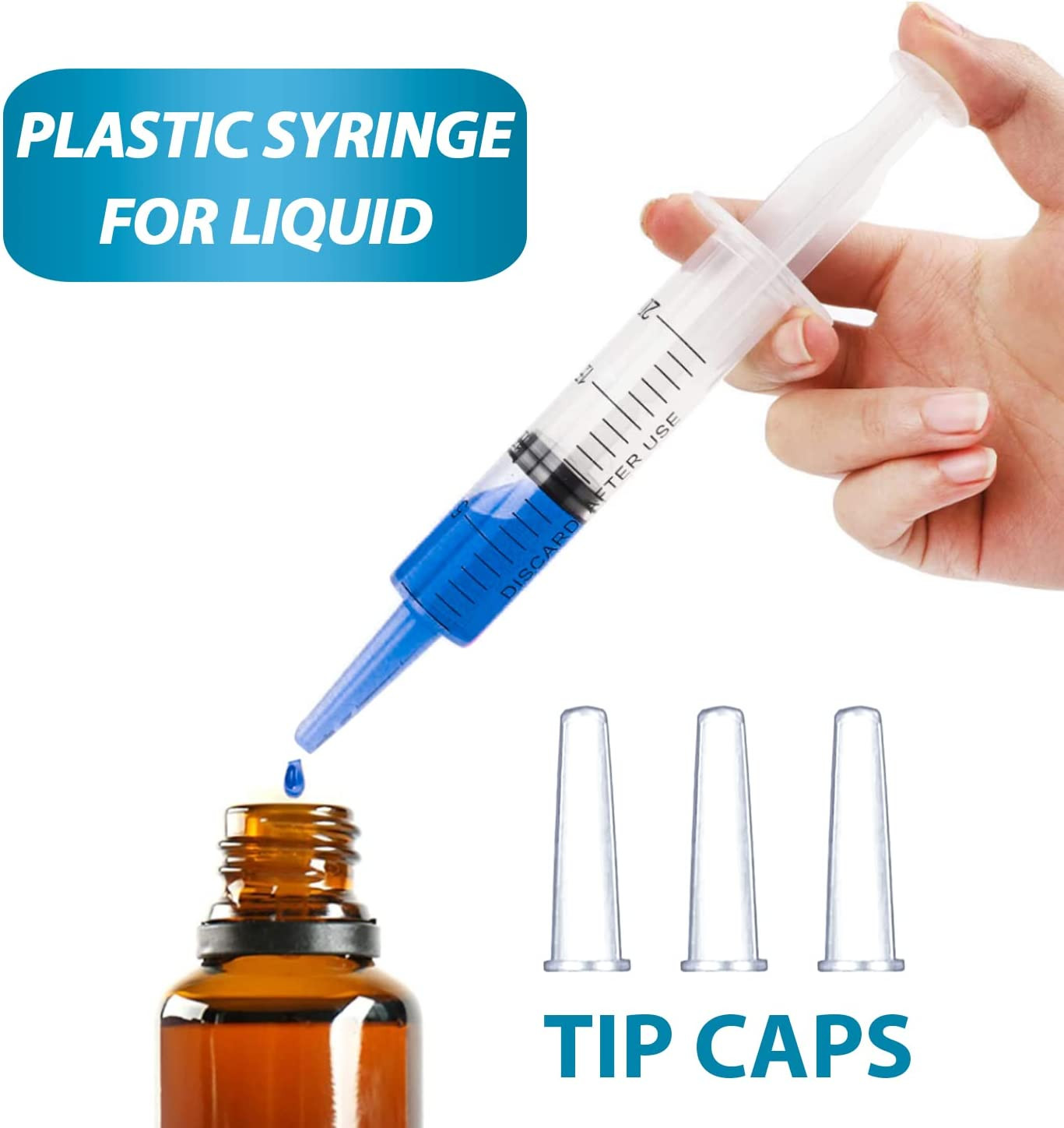 20ml Syringe for Liquid Oral Scientific Labs Measurement Cap- 3 Pack 20ml