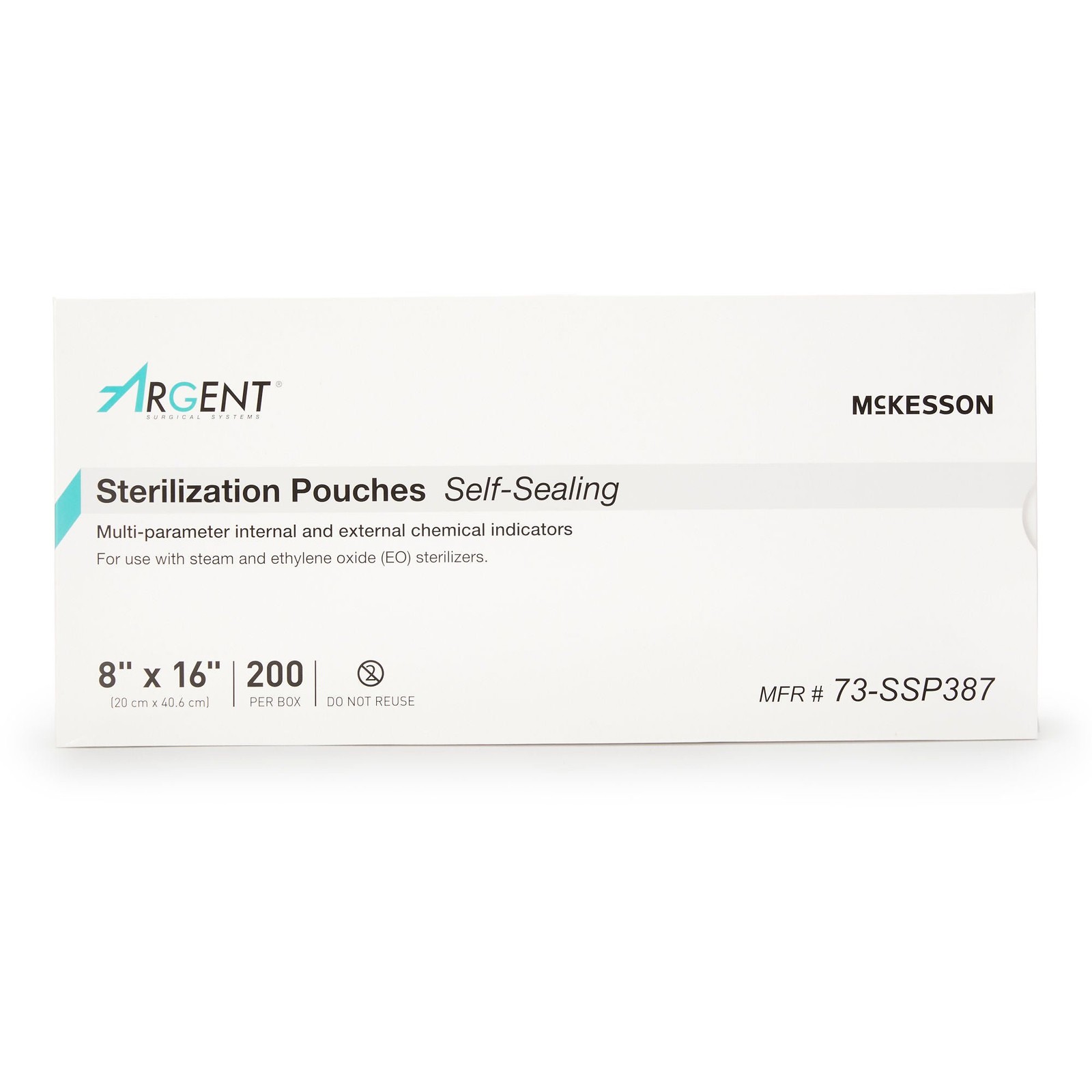 McKesson Argent Sure-Check Sterilization Pouch Transparent Blue 8 x 16″ Self