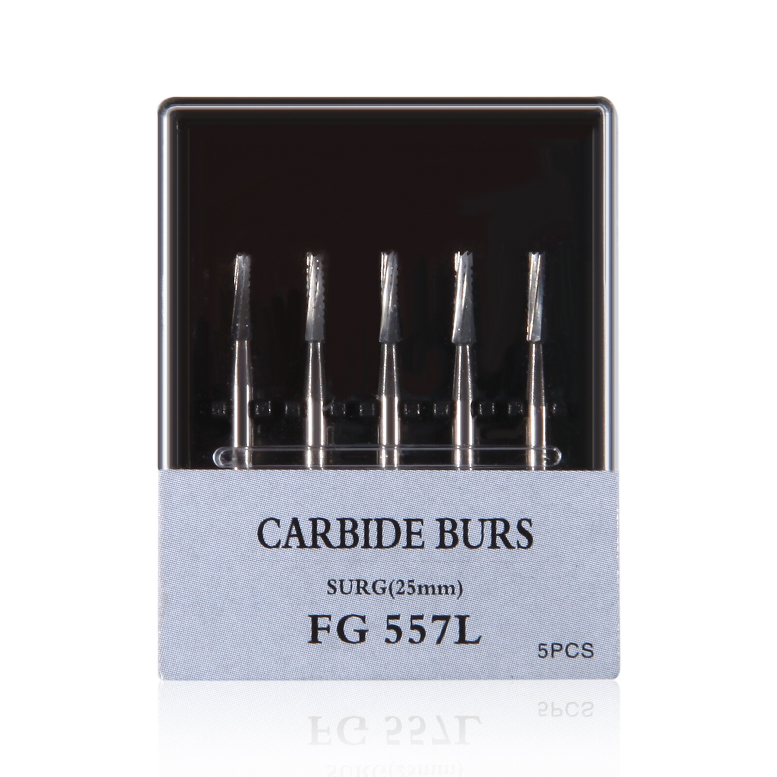 5PCS Carbide Surgical Burs FG 557L SURG 25mm Bur for High Speed Dental Handpiece