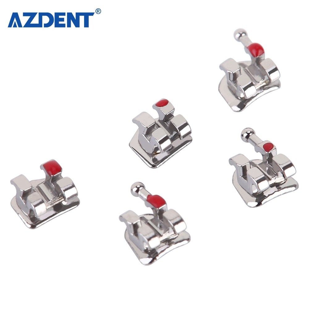 10 Kits AZDENT Dental Orthodontic Metal Bracket Braces Mini Roth .018 Hooks 345