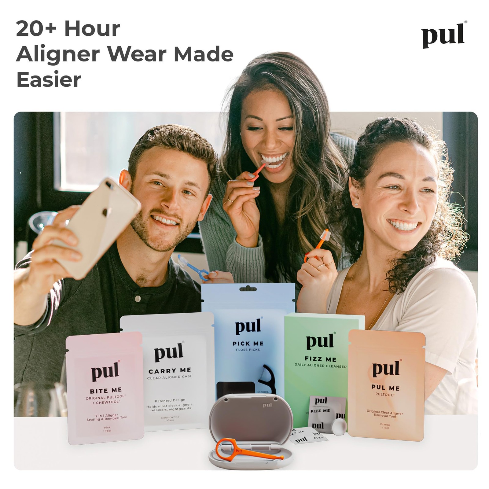 PUL Retainer Case for Invisalign & Clear Aligners – 1 Count (Pack of 1), Gray