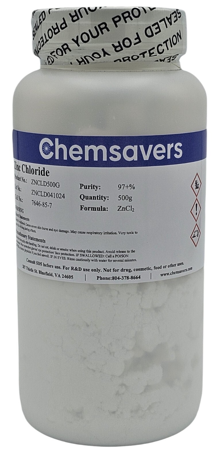 Zinc Chloride, 97+%, 500g