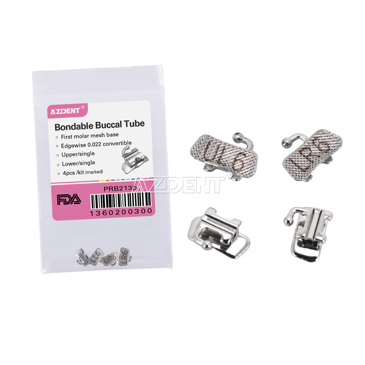 AZDENT Dental Orthodontic Bondable 1st Roth/MBT/Edgewise .022″ Buccal Tube Conv