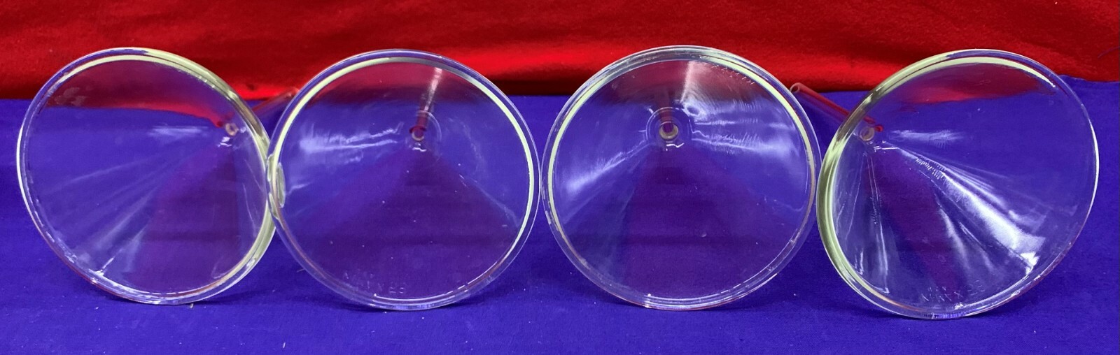 1 Lot Qty of 4 – Kimax 58 Glass Filling Funnel 58 Degree Angle Short Stem