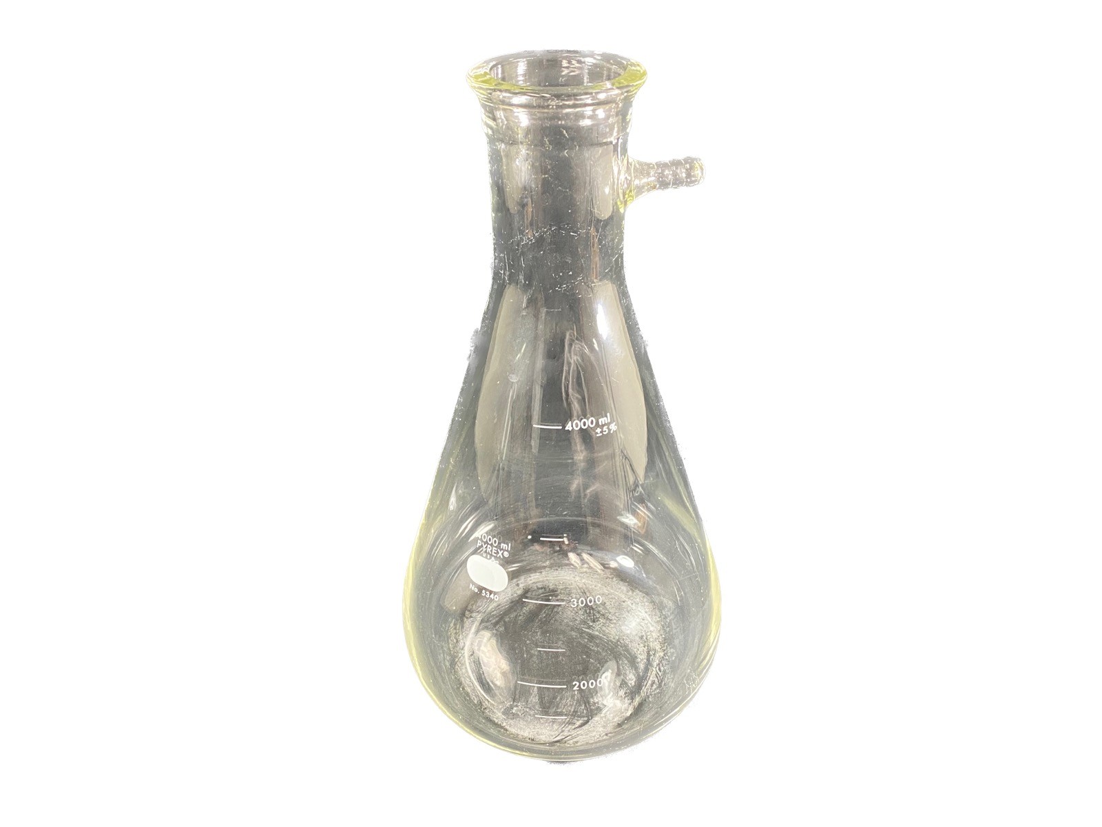 PYREX 4000mL Heavy Wall Filtering Flask W Sidearm Tubulation 12.5mm OD 5340-4L