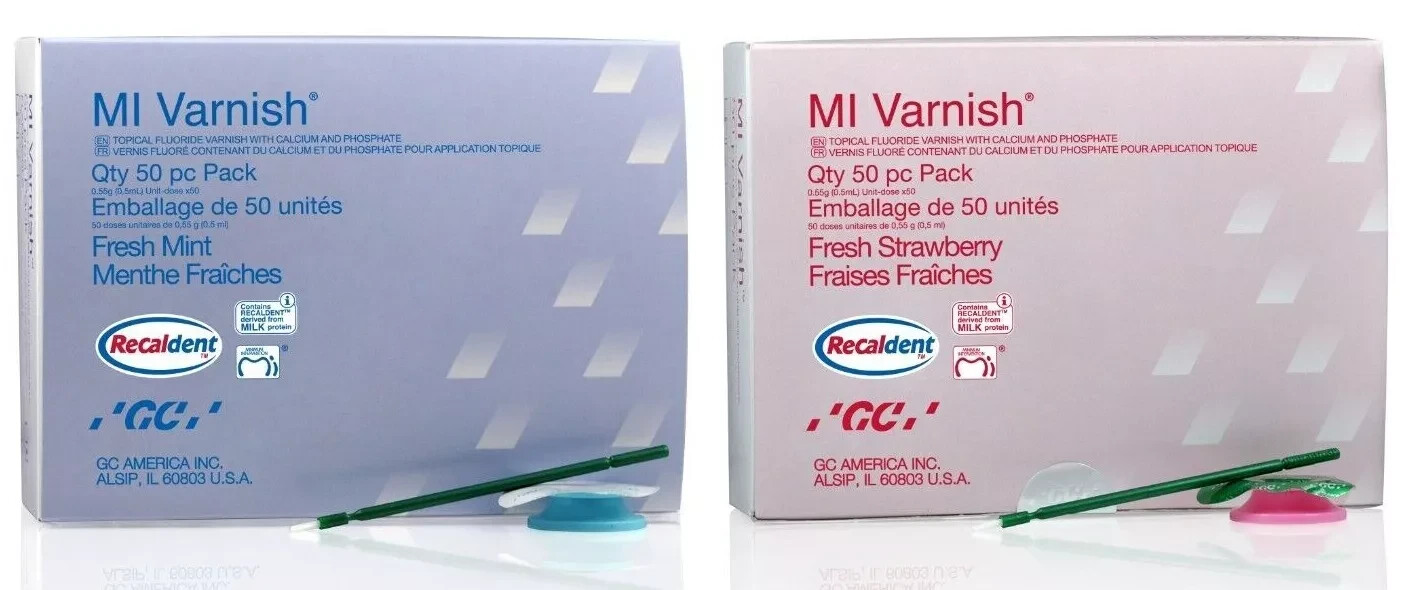 GC MI Varnish Bioavailable Calcium Varnish Fresh Mint/Strawberry 0.44g Unidose