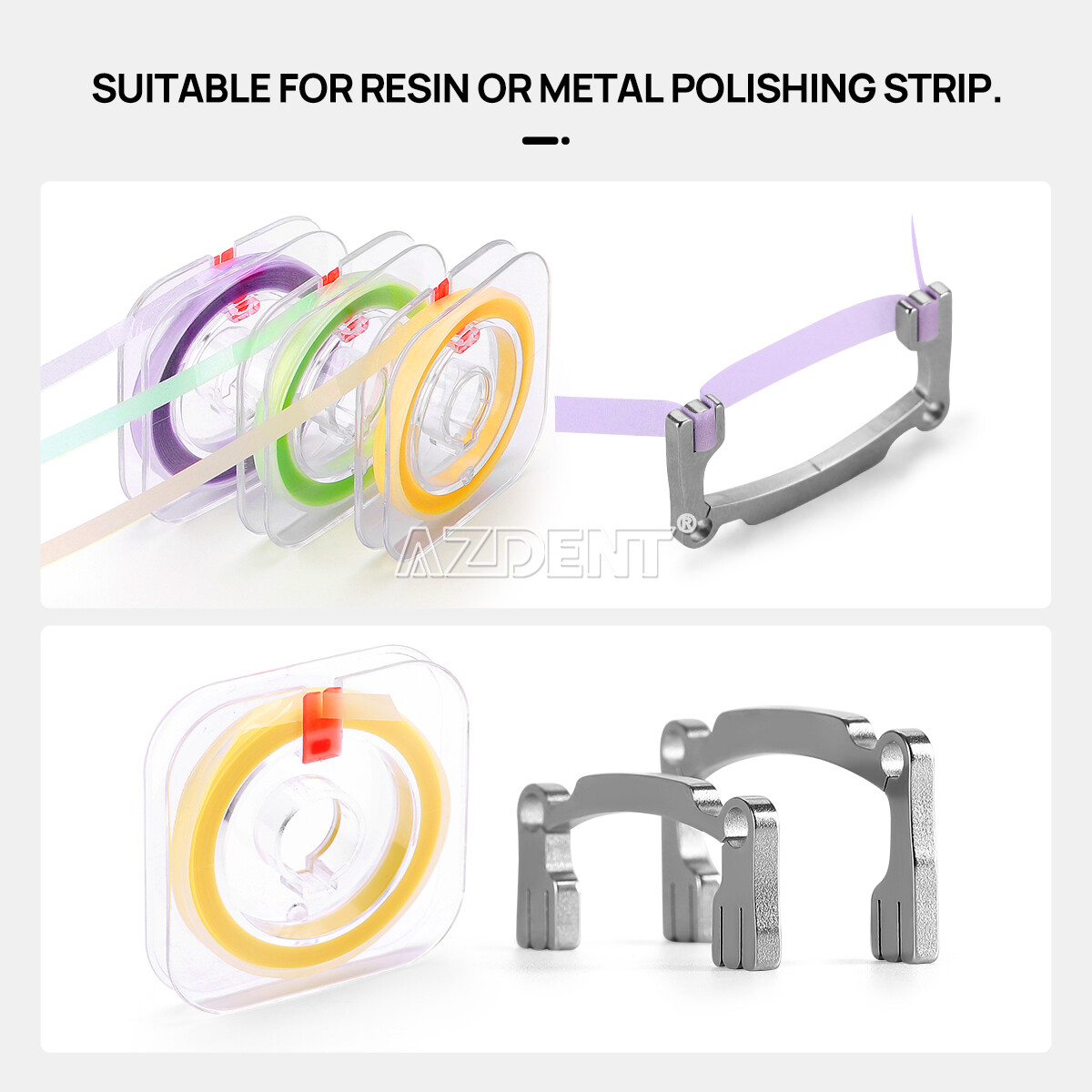 Dental Polishing Strips Resin Coarse Medium Fine 4mm & Polisher Strip Holder