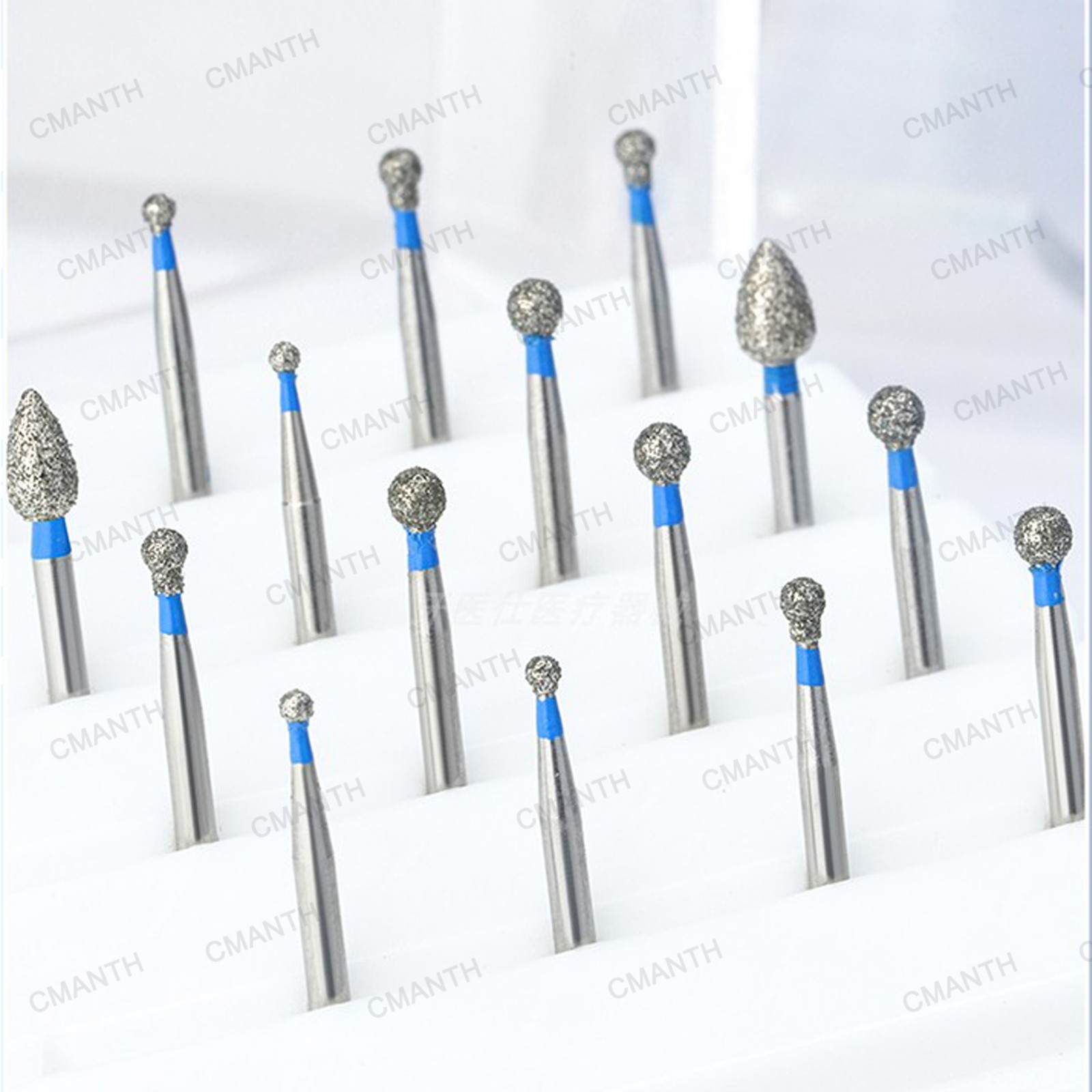 20PCS Dental Diamond Burs FG Friction Grip Polishing Bur Fine Grit For HighSpeed