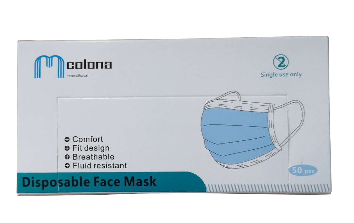 50 Pack Face Mask 3PLY Disposable Surgical Medical Dental Respirator Aid