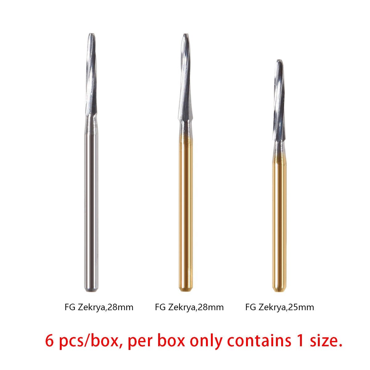 Dental Zekrya Carbide Tungsten Bone Cutters Finishing Burs FG 28mm/25mm USA