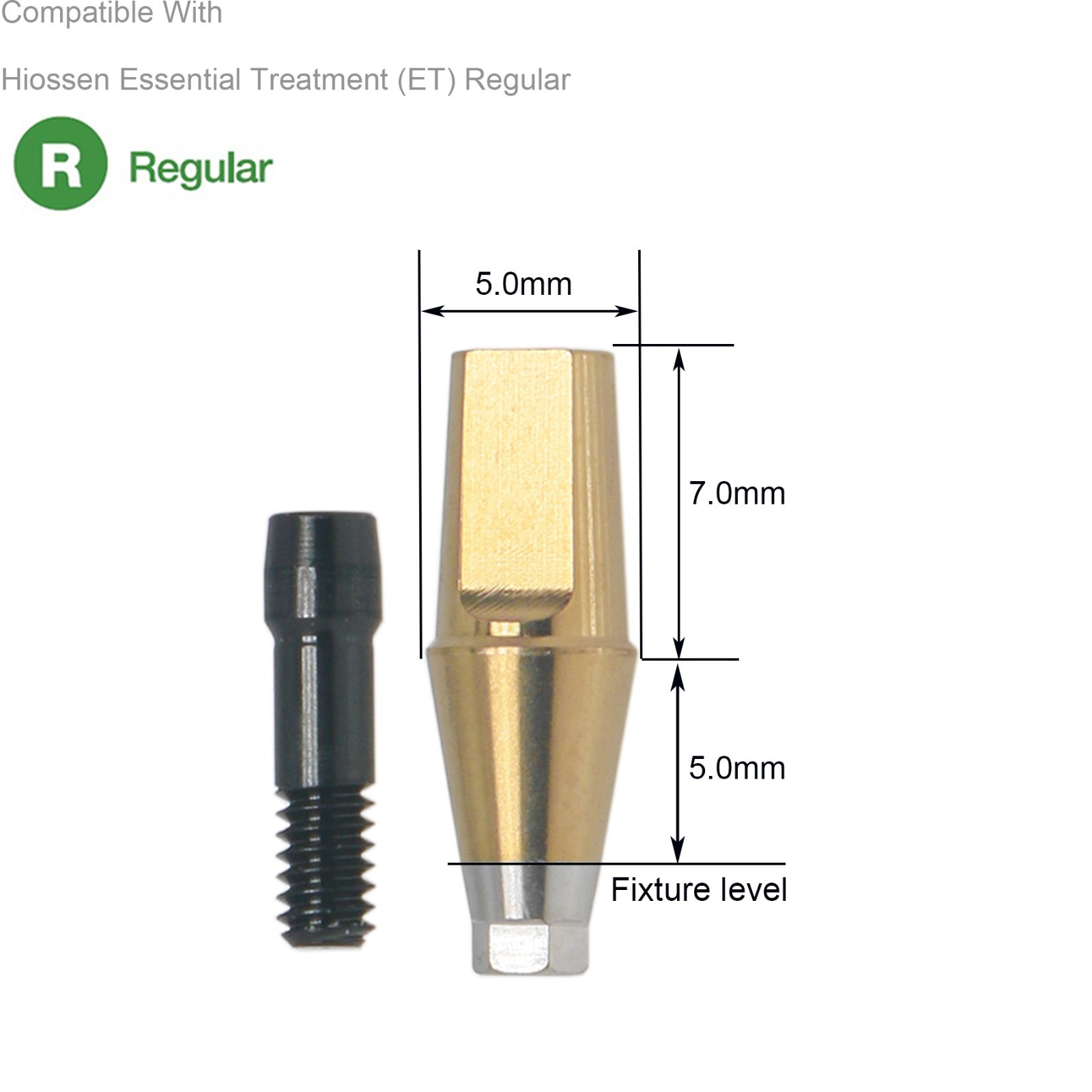 Dental Hex Straight Abutment with Screw Mini Regular Fit for Osstem Hiossen TS