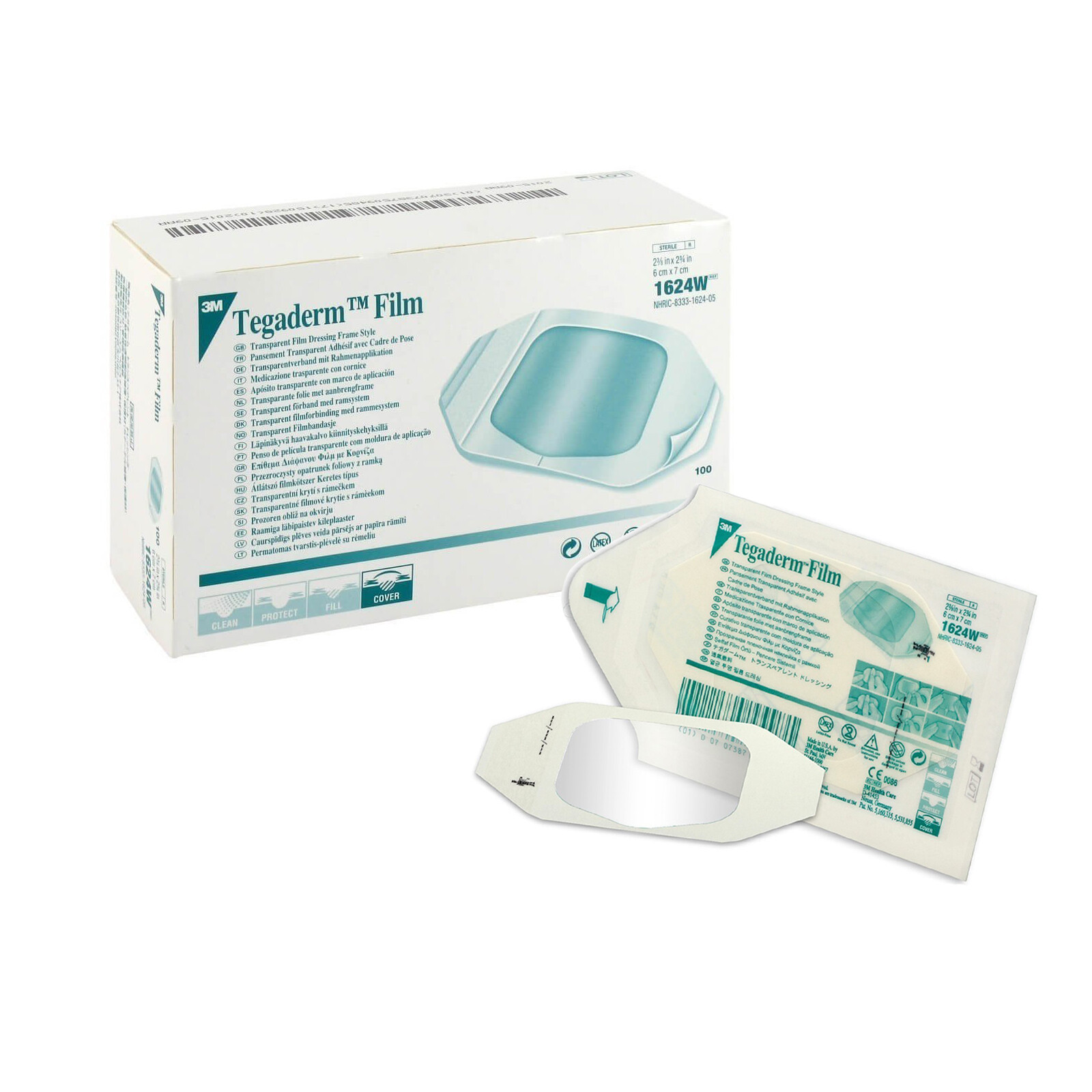 Tegaderm Transparent Adhesive Film Dressing 2-3/8″ X 2-3/4″, Box of 100