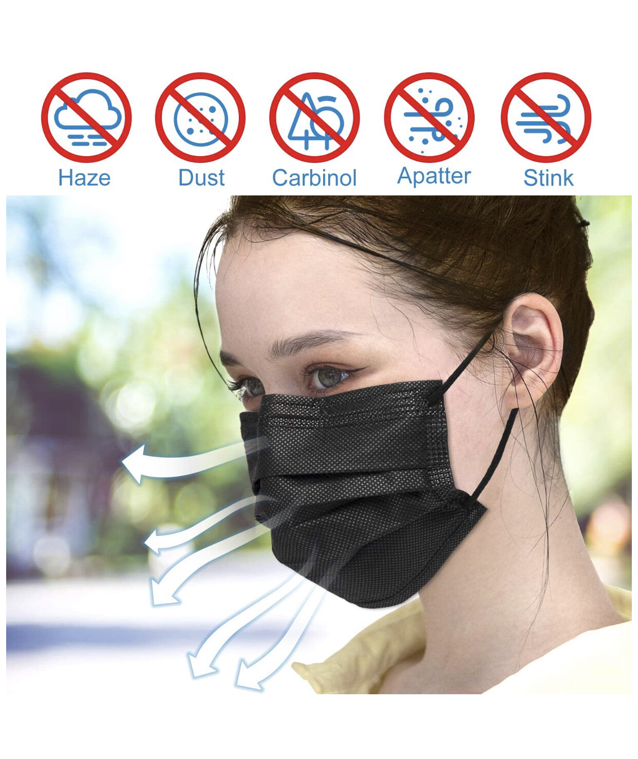 50-100 PCS Black & White Face Mask Disposable Non Medical Earloop Mouth Cover