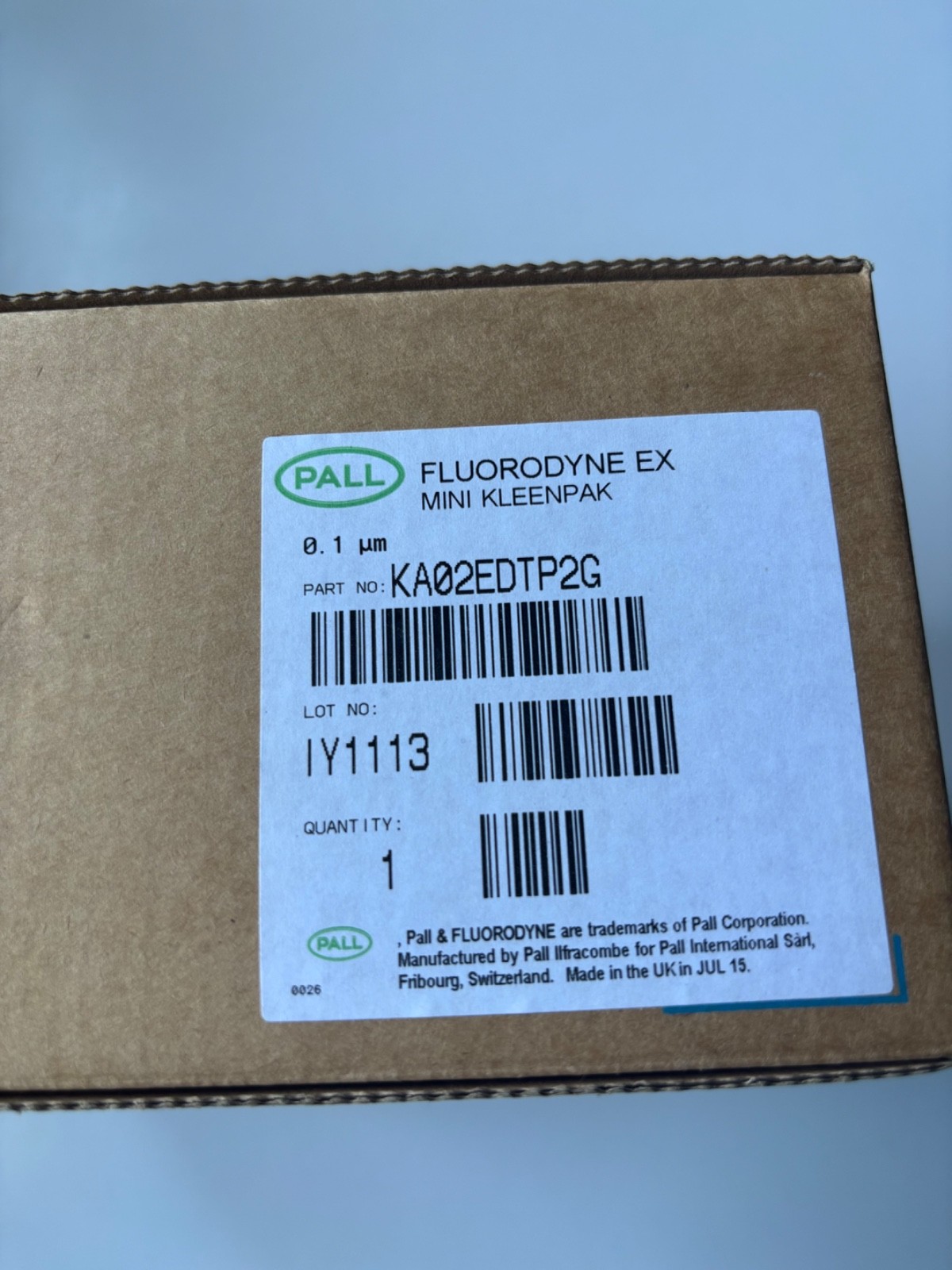 PALL Corporation Fluorodyne EX Mini Kleenpak Capsule Filters 3 Pack 0.1 um