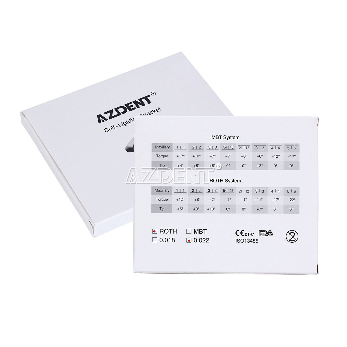 AZDENT Dental Orthodontic Self-Ligating Bracket Braces Roth/MBT .022 Hooks 3 4 5