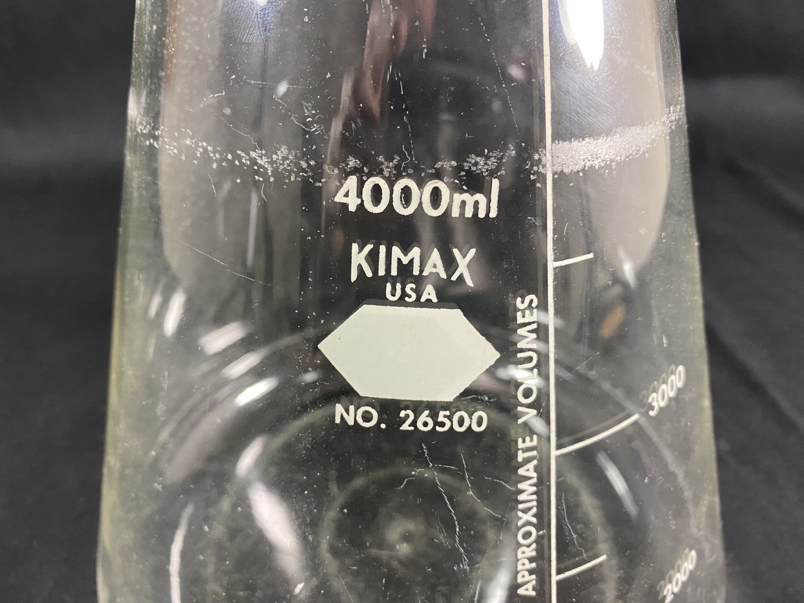 KIMAX KIMBLE Glass 4000mL 4L Narrow Mouth Graduated Erlenmeyer Flask 26500