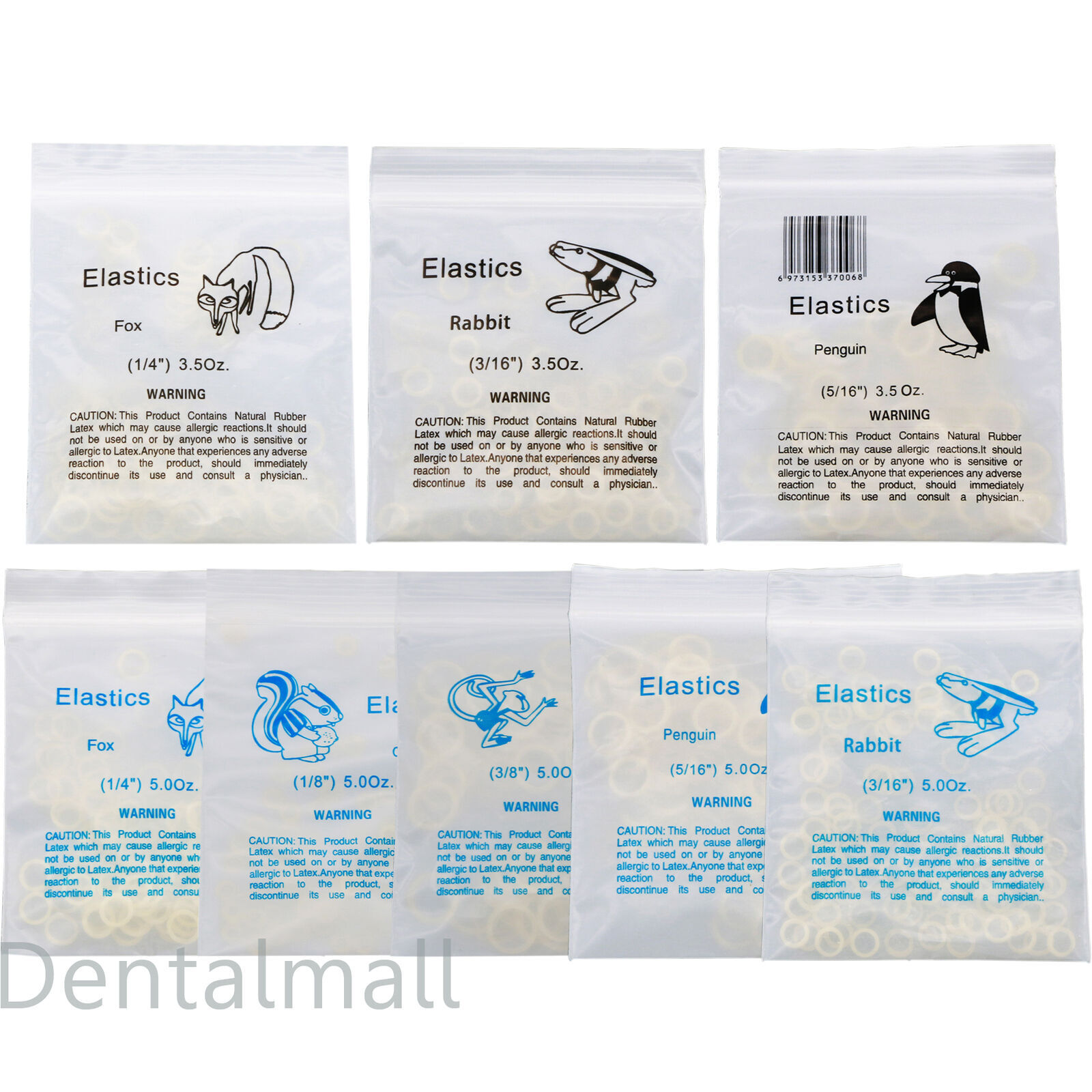 US Dental Orthodontic Rubber Bands Ortho Elastics Latex Brace 3.5 5.0 6.5 OZ