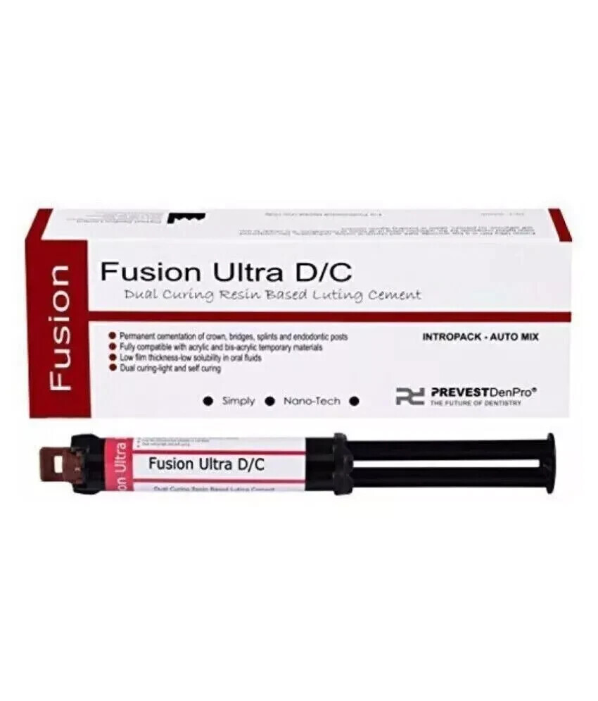 PREVEST FUSION ULTRA DC 9gm Dual Curing Resin Luting Cement Dental Automix FS