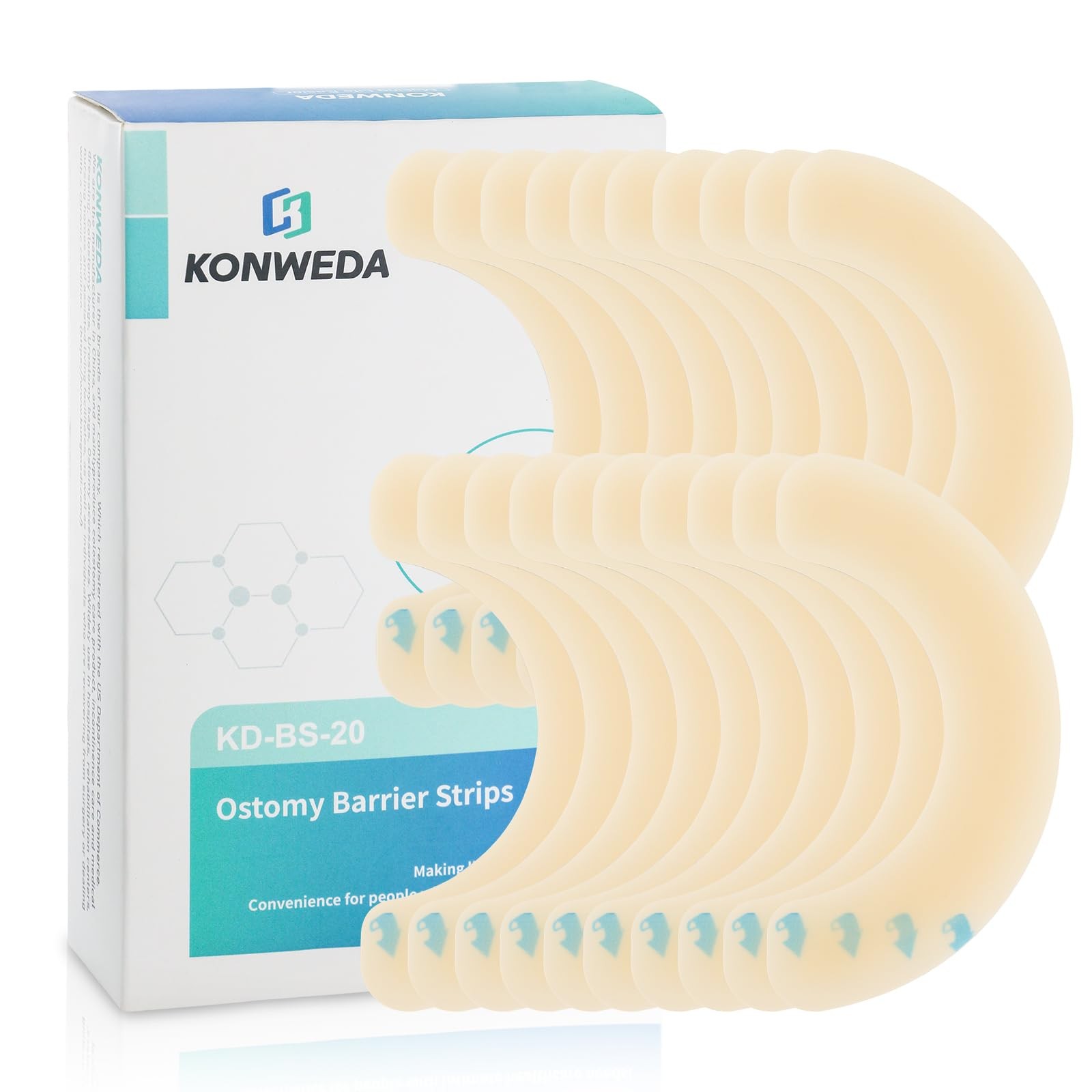 10 Pcs Elastic Colostomy Barrier Strips | 10Pcs/Box, Strips,10pcs/Box