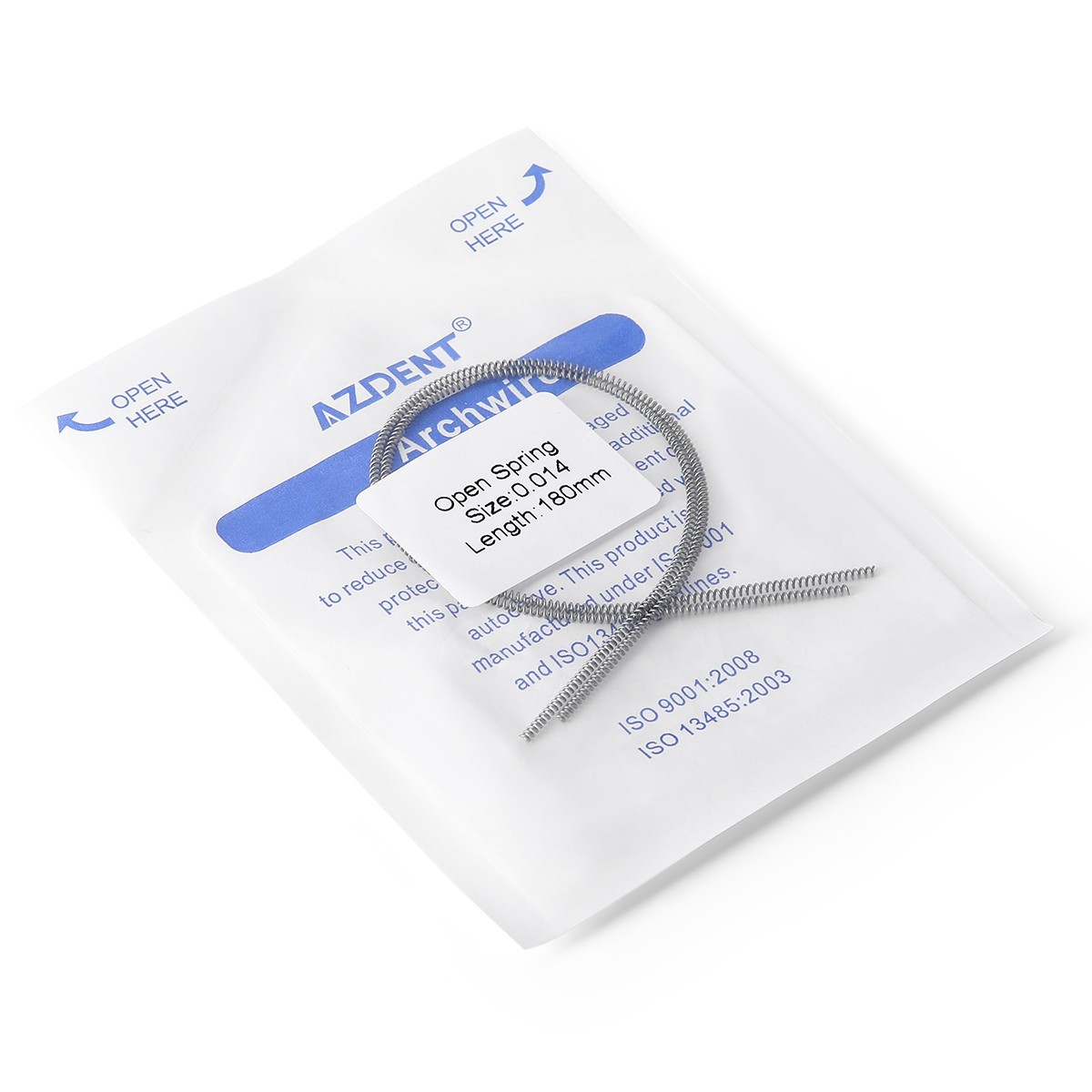 Orthodontic Dental Niti Open Coil Spring 0.010/0.012*180mm AZDENT 2PCS/Pack