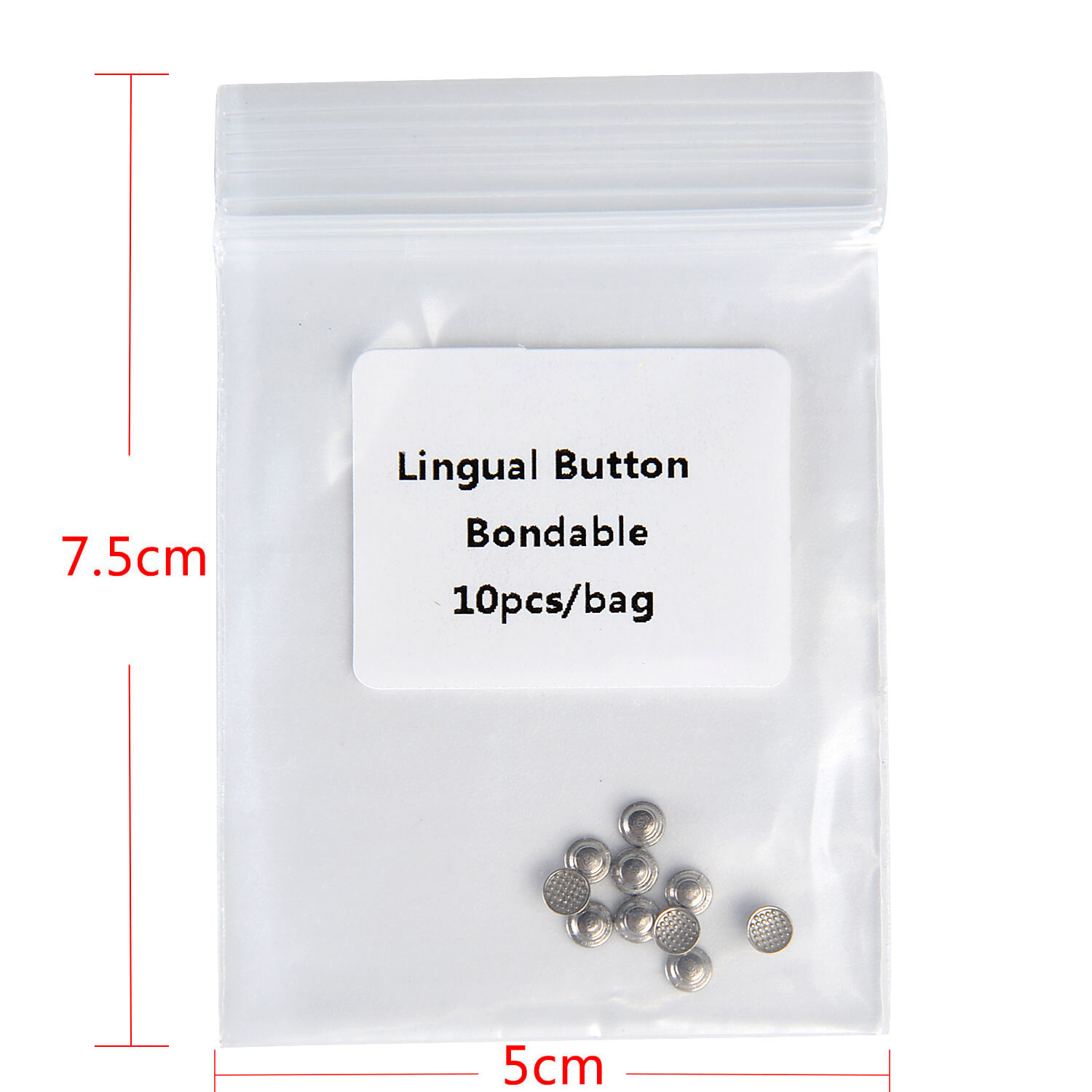 AZDENT Dental Orthodontic Lingual Buttons Bondable Round Mesh Base 10Pcs/Kit